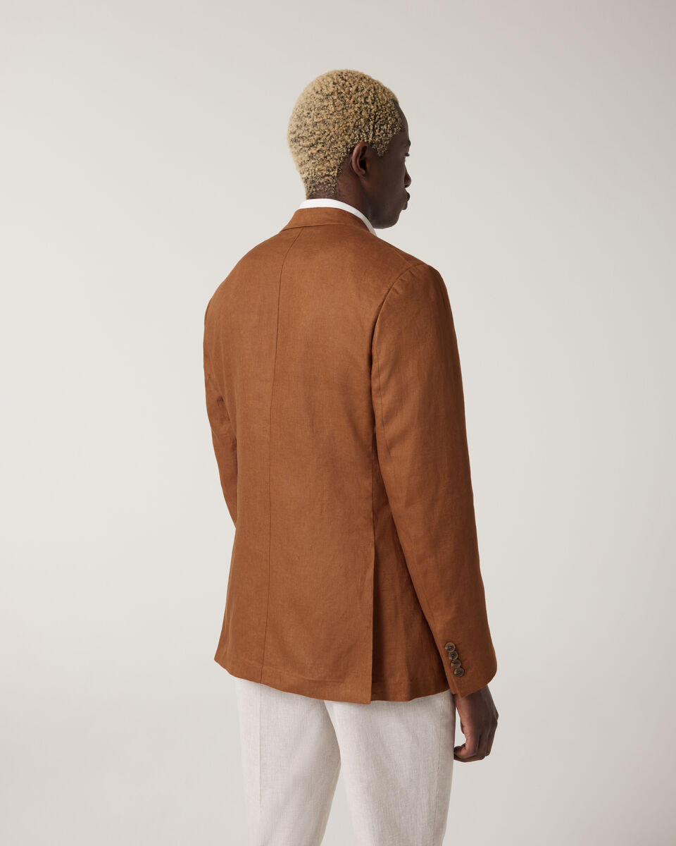 Soft Tailored Linen Jacket, Rust, hi-res